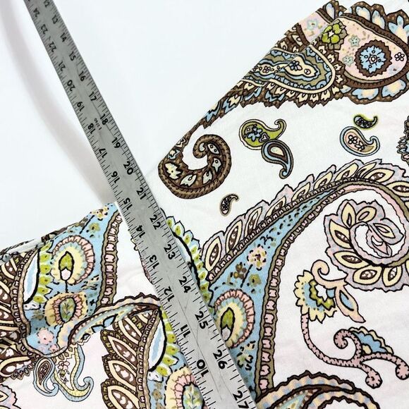 Premise Linen Blend Fit & Flare Dress Womens 10 Dream Paisley Sleeveless Zip - Picture 3 of 11